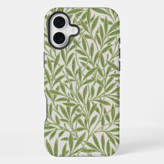 Pattern of green leafy branches  iPhone case (Back)