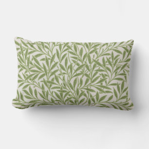 Pattern of green leafy branches lumbar cushion