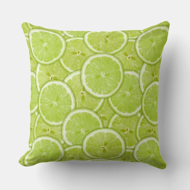 Pattern Of Green Lime Slices Cushion (Front)