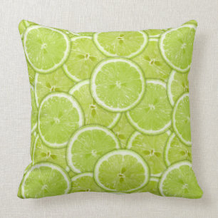 Pattern Of Green Lime Slices Cushion