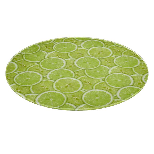 Pattern Of Green Lime Slices Cutting Board (Corner)