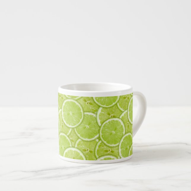 Pattern Of Green Lime Slices Espresso Cup (Front Right)
