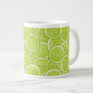 Pattern Of Green Lime Slices Large Coffee Mug