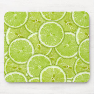 Pattern Of Green Lime Slices Mouse Pad