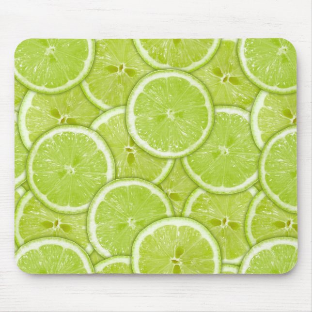 Pattern Of Green Lime Slices Mouse Pad (Front)