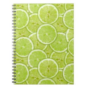 Pattern Of Green Lime Slices Notebook