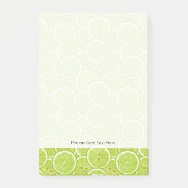 Pattern Of Green Lime Slices Post-it Notes (Front)