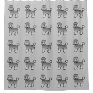 Pattern Of Grey Toy Poodle Dogs Shower Curtain
