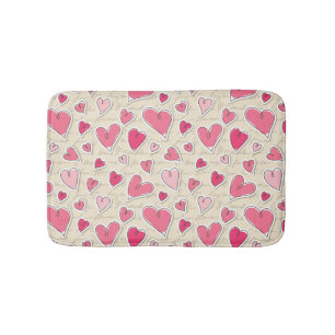 Pattern of Hearts Bath Mat