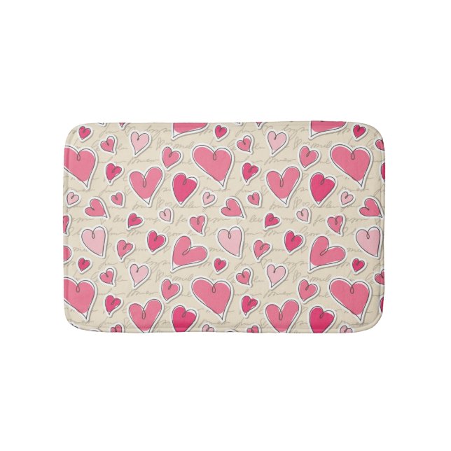 Pattern of Hearts Bath Mat (Front)