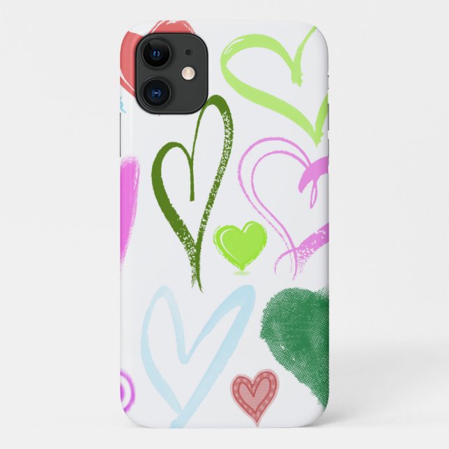 Pattern Of Hearts, Colourful Hearts, Hearts Patter Case-Mate iPhone Case (Back)