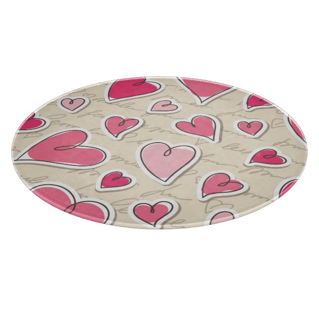 Pattern of Hearts Cutting Board (Corner)