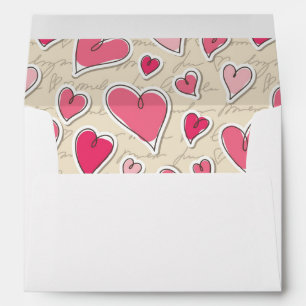 Pattern of Hearts Envelopes