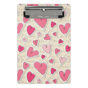 Pattern of Hearts Mini Clipboard