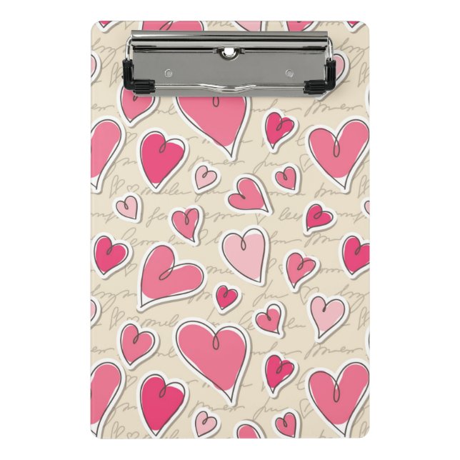 Pattern of Hearts Mini Clipboard (Front)