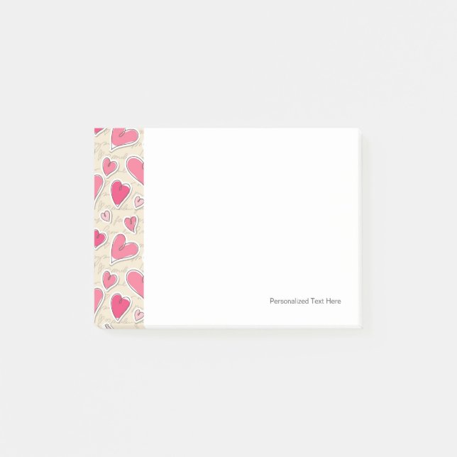 Pattern of Hearts Post-it Notes (Front)