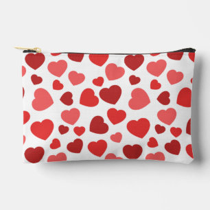 Pattern Of Hearts, Red Hearts, Hearts Pattern Accessory Pouch
