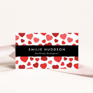 Pattern Of Hearts, Red Hearts, Hearts Pattern Business Card