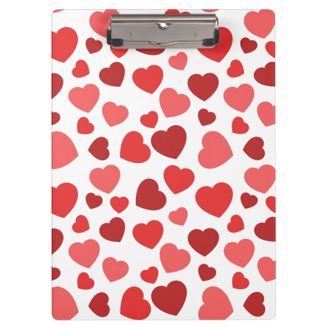 Pattern Of Hearts, Red Hearts, Hearts Pattern Clipboard (Front)