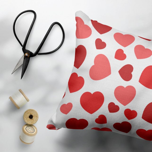 Pattern Of Hearts, Red Hearts, Hearts Pattern Decorative Cushion (Creator Uploaded)