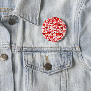 Pattern Of Hearts, Red Hearts, Love 6 Cm Round Badge