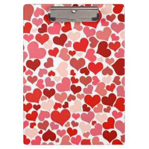 Pattern Of Hearts, Red Hearts, Love Clipboard