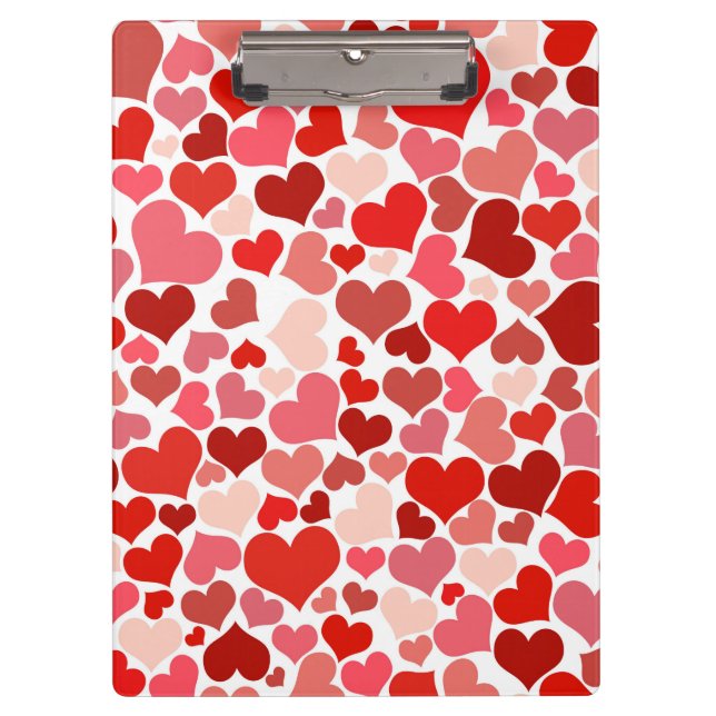 Pattern Of Hearts, Red Hearts, Love Clipboard (Front)