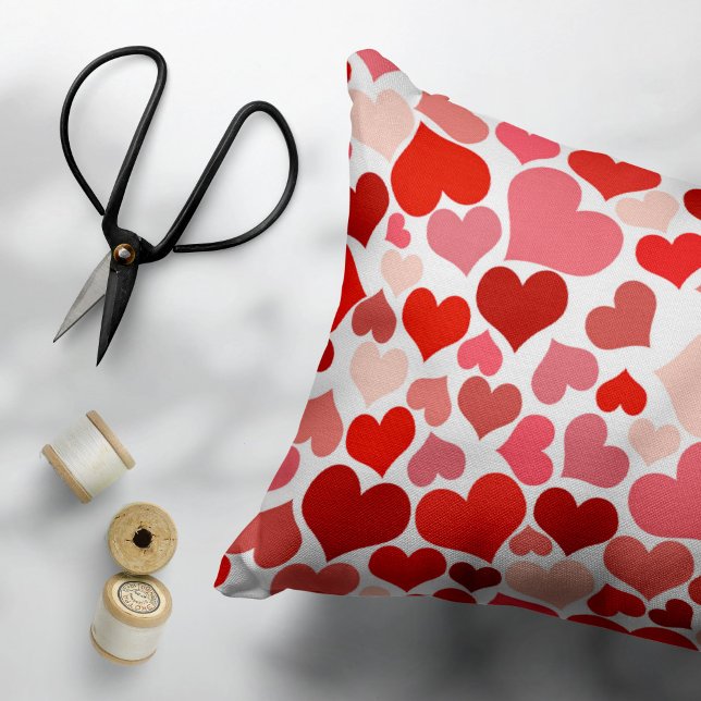 Pattern Of Hearts, Red Hearts, Love Decorative Cushion (Creator Uploaded)