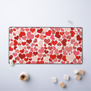 Pattern Of Hearts, Red Hearts, Love Desk Mat