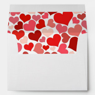 Pattern Of Hearts, Red Hearts, Love Envelopes