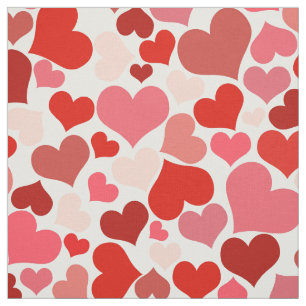 Pattern Of Hearts, Red Hearts, Love Fabric