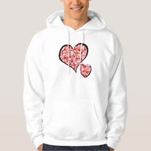 Pattern Of Hearts, Red Hearts, Love Hoodie