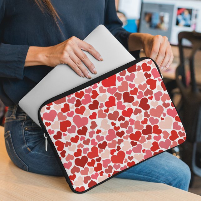 Pattern Of Hearts, Red Hearts, Love Laptop Sleeve (Creator Uploaded)