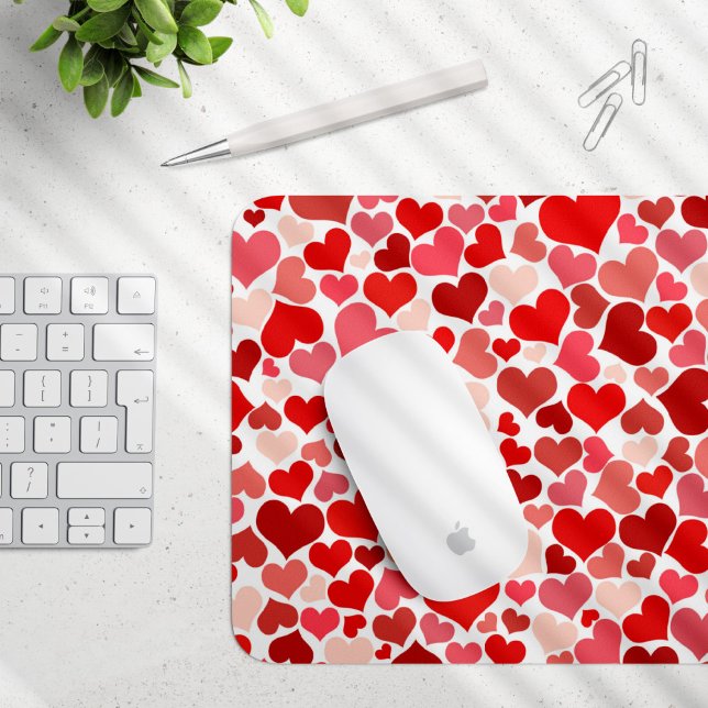 Pattern Of Hearts, Red Hearts, Love Mouse Pad (Creator Uploaded)