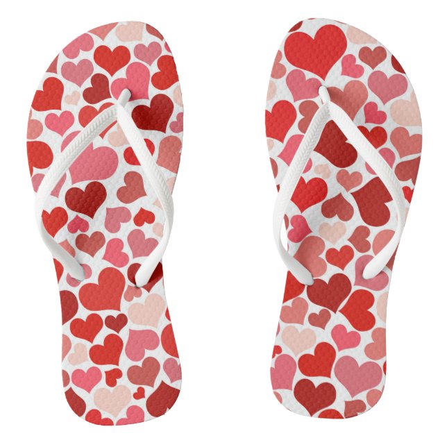 Pattern Of Hearts, Red Hearts, Love Thongs (Footbed)