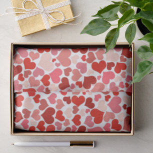 Pattern Of Hearts, Red Hearts, Love Tissue Paper