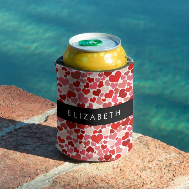 Pattern Of Hearts, Red Hearts, Love, Your Name Can Cooler (In Situ Pool)