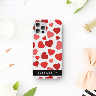 Pattern Of Hearts, Red Hearts, Your Name iPhone 16 Case