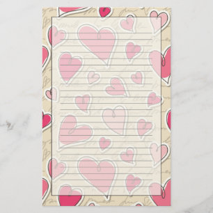 Pattern of Hearts Stationery