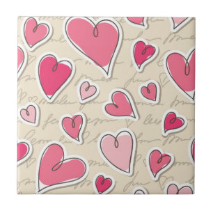 Pattern of Hearts Tile