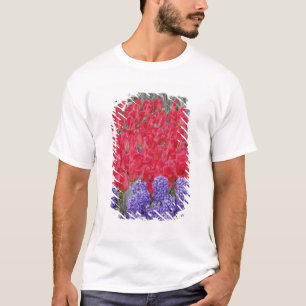 Pattern of hyacinth, tulips, and daffodils, T-Shirt