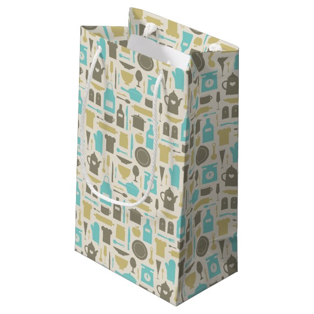 Pattern Of Kitchen Tools Small Gift Bag (Back Angled)
