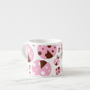 Pattern Of Ladybugs, Cute Ladybugs, Pink Ladybugs Espresso Cup