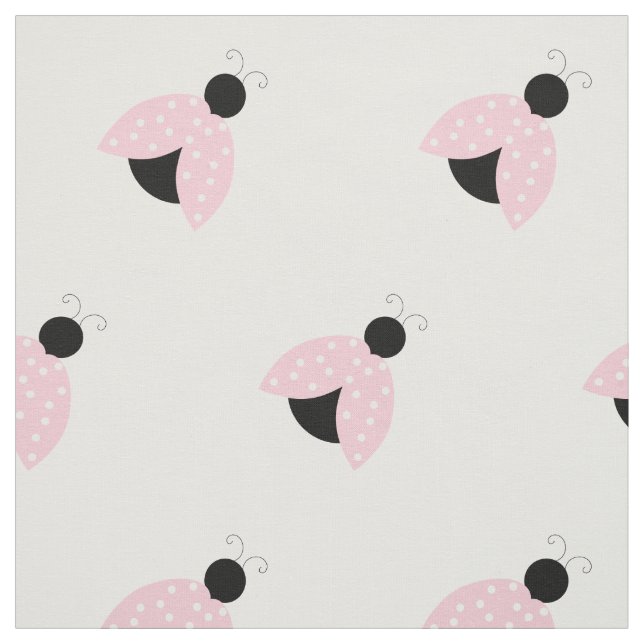 Pattern Of Ladybugs, Cute Ladybugs, Pink Ladybugs Fabric (Swatch)