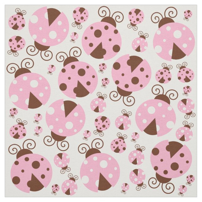 Pattern Of Ladybugs, Cute Ladybugs, Pink Ladybugs Fabric (Swatch)