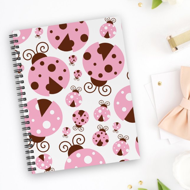 Pattern Of Ladybugs, Cute Ladybugs, Pink Ladybugs Notebook (Creator Uploaded)