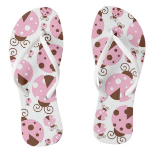 Pattern Of Ladybugs, Cute Ladybugs, Pink Ladybugs Thongs