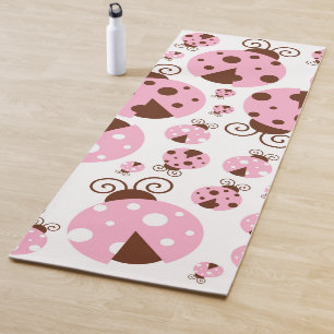 Pattern Of Ladybugs, Cute Ladybugs, Pink Ladybugs Yoga Mat