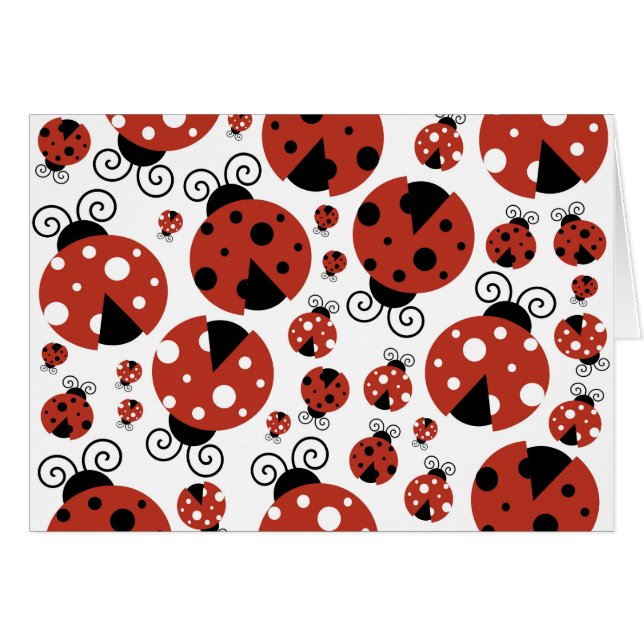 Pattern Of Ladybugs, Cute Ladybugs, Red Ladybugs (Front Horizontal)