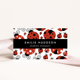 Pattern Of Ladybugs, Cute Ladybugs, Red Ladybugs Business Card